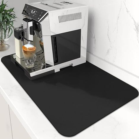 Dessous de verre noir 30 x 40 cm, torchon super absorbant, pour café B (1/4)