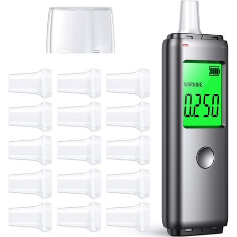 Éthylotest Automatique Double Mode, Testeur d'alcool 2 en 1 Rechargeable par USB, Portable, pour Usage Personnel, Partageable en Toute Sécurité (1/5)