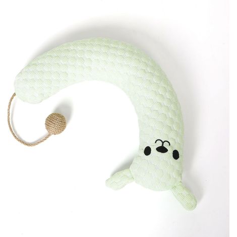 Coussin en U pour Chien et Chat en Soie Glacée Rafraîchissante - Oreiller Respirant Apaisant avec Balle de Jeu Intégrée, Modèle Vert Menthe (1 Pièce)-lsw (1/2)