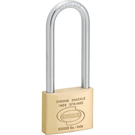 CORBIN Messing-Vorhängeschloss mit 50 mm langem Bügel, bietet hohe Widerstandsfähigkeit und Sicherheit.