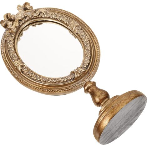 Miroir De Maquillage Aesthetic Europe Miroir De Table Vintage pour Coiffeuse Compact pour Domicile Et Dortoir (1/5)