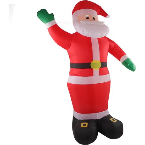 Père Noël gonflable étanche avec LED intégrée et mains vertes, décoration extérieure pour jardin ou pelouse, prise UE 100-240 V (1/5)