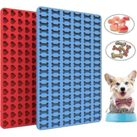 Moules à friandises pour chiens - Mini moule en silicone pour bonbons, chocolats, biscuits, friandises pour chiens - Pour la cuisson et la congélation