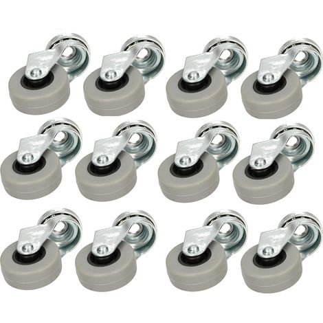 Roue en caoutchouc de 40 mm avec trou et roulement - Lot de 12 (1/5)
