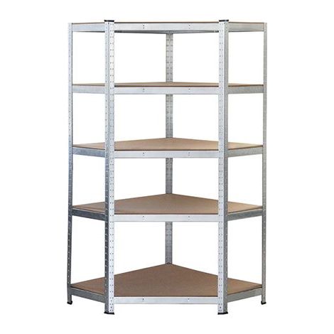 Blim verzinktes Regal - 180x90x40x90cm - 5 verstellbare Fachböden - Tragkraft 175kg por Fachboden - Stahlstärke 0.62mm - Fachbodenstärke of Holz mdf 4mm - einfach zu montieren - Farbe grau