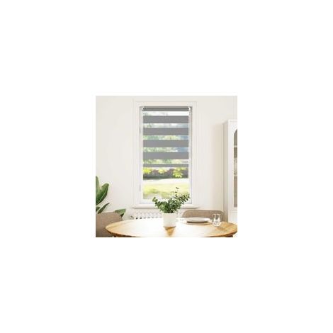 Rollo mit Zebramuster, 80,9 x 150 cm, Stoffbreite 76,7 cm, Grau - Crezuo (1/4)