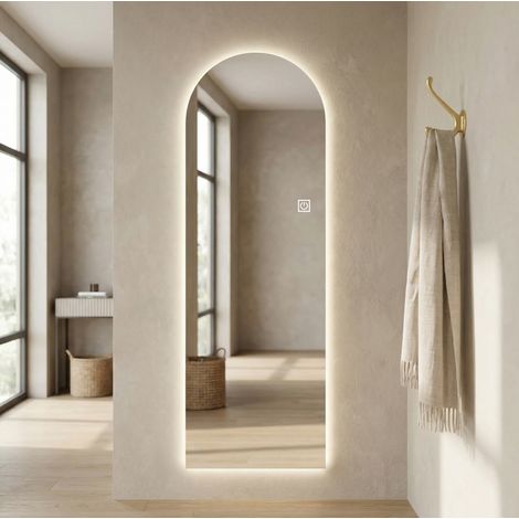 Specchio da parete LED ad arco dimmerabile 150x50 OKMYHOME (1/5)