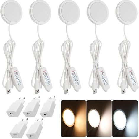 5er-Pack RGB 001 LED-Lampen für Bambu Lab, mehrfarbig, Beleuchtungsset für 3D-Druckmodelle, einstellbares Warmweiß/Kaltweiß, USB-Stromversorgung (1/5)