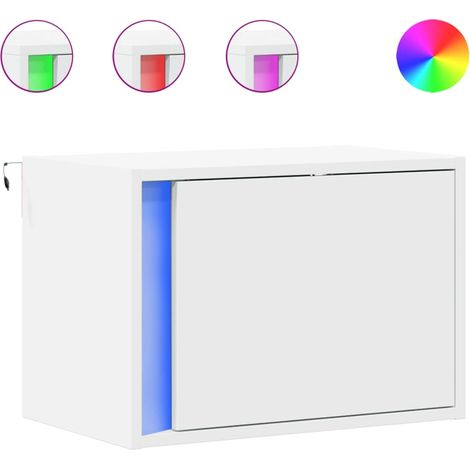 Maison Exclusive - Wand-Nachttische mit LED-Leuchten 2 Stk. Weiß