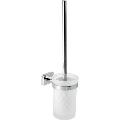 Novaservis Ferro Greta - Brosse WC murale avec support, verre mat/chrome AGR14
