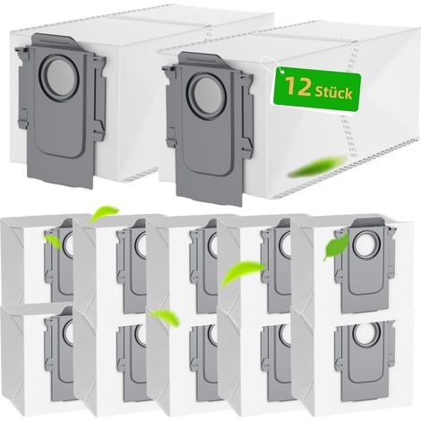 12 Stück Staubbeutel für Roborock Q Revo/Q Revo Pro/Q Revo MaxV/QRevo Curv/QV 35A/35S/QR/S8 MaxV Ultra/QRevo S/Qrevo Maste/Staubsauger Absaugstation, Ersatzbeutel Zubehörset Staubsaugerbeutel
