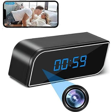 Caméra WiFi avec horloge HD 1080p, enregistreur de sécurité domestique, visualisation à distance sur téléphone, détection de mouvement et surveillance (1/5)