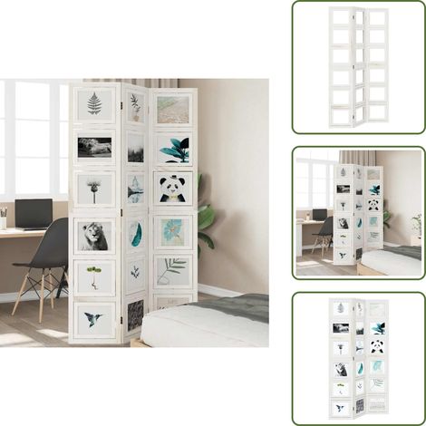 Separador de ambientes - vidaXL Biombo separador de 3 paneles madera maciza Paulownia blanco - Biombo decorativo
