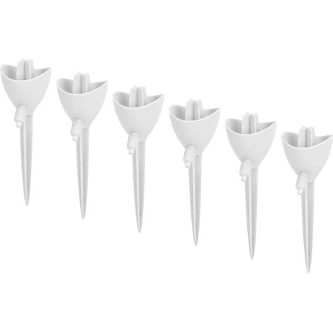 Set di 6 supporti autoirriganti per piante, velocità regolabile, irrigazione a goccia automatica per vasi, colore bianco. (1/5)