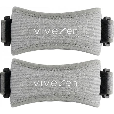 Lot de 2 sangles ajustables, attelles de soutien pour genoux et tendons rotuliens, genouillères, sport et fitness - Gris - Vivezen (1/5)