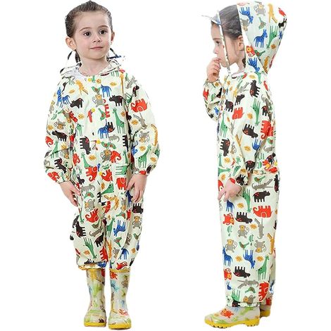 Combinaison imperméable une pièce pour bébé, imperméable à capuche, combinaison imperméable pour enfants de 1 à 7 ans. (1/5)