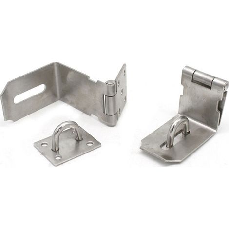 royaluxe - 2 PCS Loquet de Cadenas à Angle Droit Moraillon de Cadenas en Acier Inoxydable Cadenas Loquet de Porte 90 Degrés pour Jardin, Portes, Salles de Bains, Armoires, Grange(3" et 4"), (1/5)