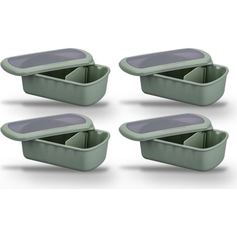 Lot de 4 Lunchbox Vertes à compartiment réglable 1 litre Fackelmann Storage (1/5)