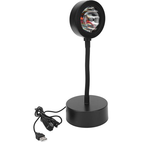 Projecteur de coucher de soleil RGB LED 5W USB, tube flexible à haute transparence, idéal pour les fêtes à domicile, jaune doré (1/5)