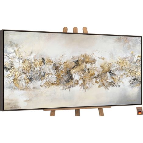 Gemälde Glückslinie Rahmen Grau 100x50 cm (1/5)