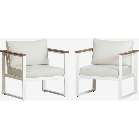 Pack de 2 sillones en aluminio y madera de acacia Lipov SKLUM             