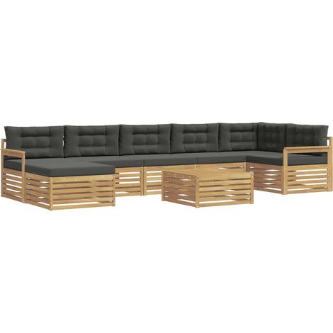 Set di divani da esterno 8 pz Bianco e Antracite vidaXL (1/5)