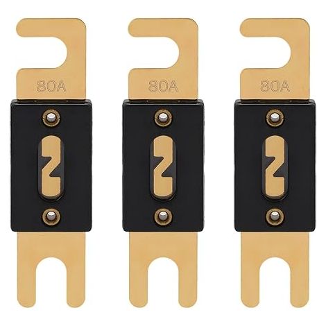 ANL Fuse 80A 32V Fuses ANL-80A Car Flatbed 80 Amp 32VDC for Auto Audio Protection (Pack of 3) (1/4)