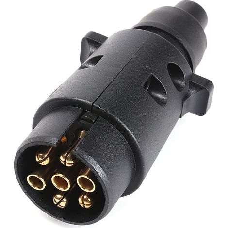 7-poliger Anhängerstecker, wasserdicht, männlicher Anhängersteckdosenanschluss für Van-Caravan-Fahrradträger, 7-poliger Anhängerkupplungsstecker, QR1311 Standard-7-poliger Anhängerstecker (QR1311) (1/5)