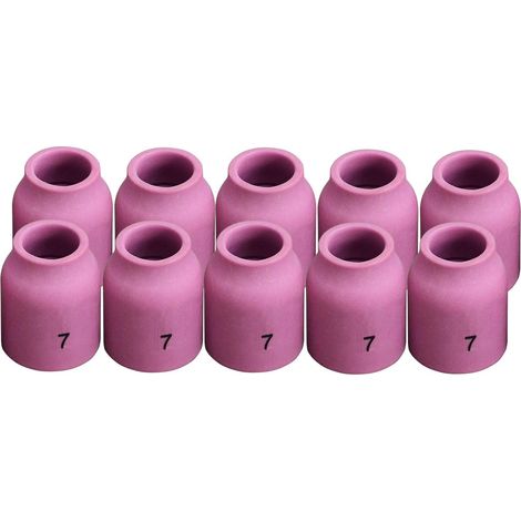 Tasses céramiques à lentille de gaz TIG buses en alumine 53N61 7 11.0mm pour QQ300 PTA SR DB WP 9 17 18 20 25 26 Torche de soudage TIG 10pcs (1/5)