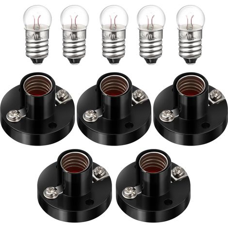 Lot de 5 mini ampoules E10 avec culot à vis pour expériences physiques et électriques (1/5)