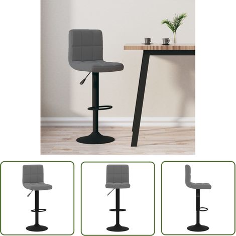vidaXL Tabouret de bar Gris foncé Velours (1/5)