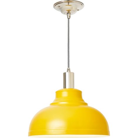 Litecraft Essie Herringbone Cable Nickel Ceiling Pendant Ochre Shaded 1 Light (1/5)