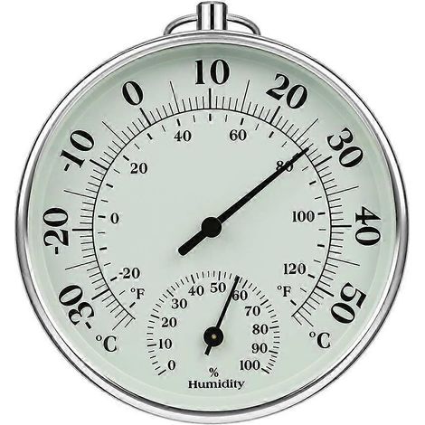 Thermomètre intérieur/extérieur 10 cm avec hygromètre intégré. Moniteur de température et d'humidité pour climatisation. Indicateur de température et d'humidité. (1/4)