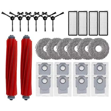 Lot de 26 pièces pour Roborock Q Revo MaxV/Q Revo S/Q Revo Pro - Pièces de rechange : brosse principale, sac à poussière, filtre HEPA et chiffons de nettoyage