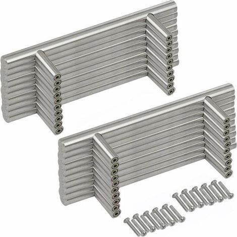 20PCS Poignée Bâton De Porte T- Bar Cuisine Porte Meuble Poignées Acier Inoxydable - Entraxe 64 mm (1/5)