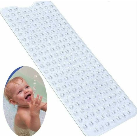 Lntyq Tapis de Baignoire de Sécurité Antidérapant,Extra Long Tapis de Baignoire antidérapant,Tapis de Douche antibactérien-moisissures ,Très Long,Idéal pour Les Enfants (1/4)