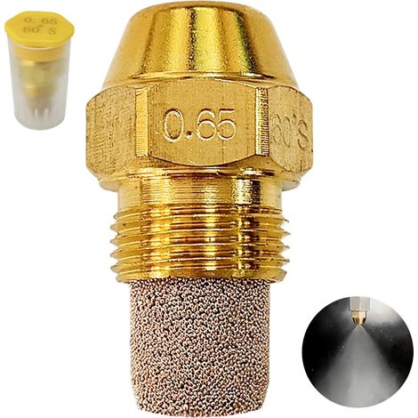 Gicleur Brûleur Mazout - 1 Pièce - Bronze - Débit 0,65 Gal/h Angle 60° - Chauffage Fioul Industriel et Domestique - Type S (1/5)