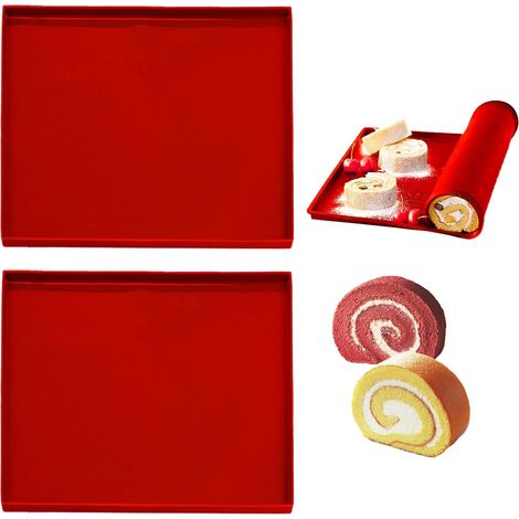 Tapete de silicona para hornear, molde para bizcocho, tapete para brazo de gitano, molde antiadherente para pasteles, molde para galletas, molde para pizza, molde para pan, molde para mousse (31 x 27