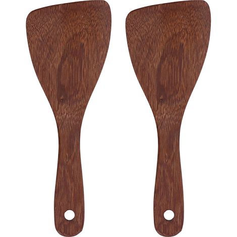 2 Pcs Pelle à Riz en Bois Naturel - Spatule et Cuillère de Service pour Cuiseur à Riz - Idéal pour Mélanger et Servir (1/5)