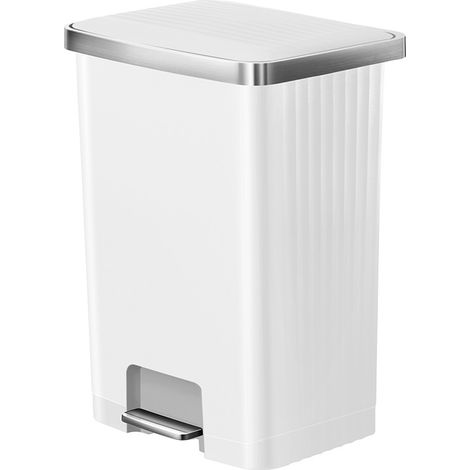 EKO - Poubelle à pédale Hana 2 70 litres - Plastic - blanc