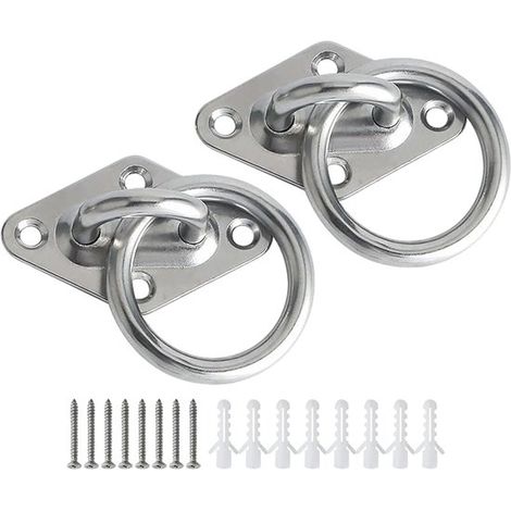 Set di 2 ganci per piante resistenti, 8 x 5 cm, adatti per soffitto o parete del balcone, ideali per appendere piante in cerchio, realizzati in acciaio inox SUS 304. (1/5)