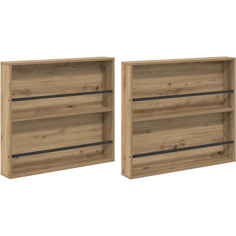 Maison Exclusive - Scaffale per riviste 2 pcs Rovere artigianale 80 x 12 x 70 cm