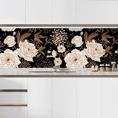 Crédence adhésive cuisine - Fleurs - 50x83 cm - Adhésif MAT (1/5)