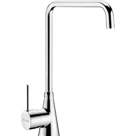 Mitigeur de lavabo Delabie, monobloc, 1 trou, débit 60 l/min, bec pivotant H.355
