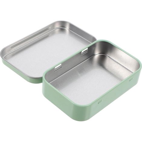 Boîte Métallique Rectangulaire Facile à Transporter avec Couvercle Coulissant en Tôle et Polyvalente, pour Bonbons et Petits Objets en Voyage Extérieur (1/5)