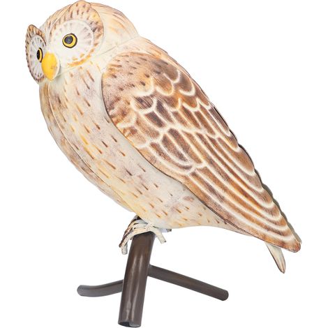 Sculpture de hibou en fer, statuette décorative réaliste pour bureau, jardin, maison, bureau (1/5)