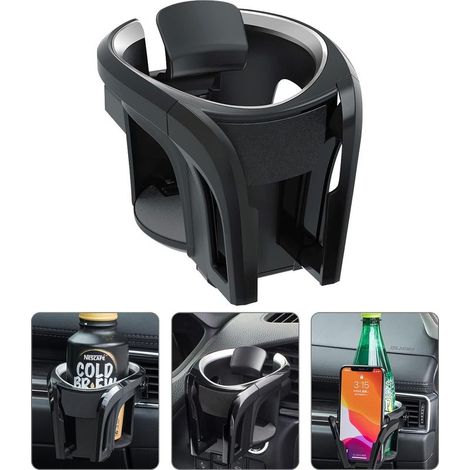 Porte-gobelet/Bouteille Amovible et Universel avec Support réglable pour Grille d'aération de Voiture (1/5)