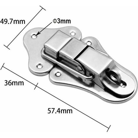 6 Pièces Fermeture à Levier Serrure Robuste 9x5 cm pour Coffre Boîte à Outils Étagère Meuble Boîte de Transport (1/4)
