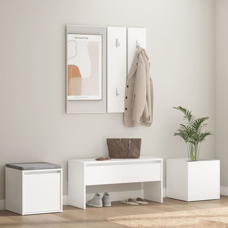 Ensemble de meubles d'entrée Vestiaire d'entrée - Blanc Bois d'ingénierie BV891600 - BonneVie (1/5)