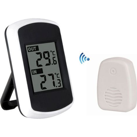 Digital Wireless Thermometer for Indoor or Outdoor, Mini Room Temperature Sensor, Small Accurate Weather Tester in Home Bedroom and Office, White (1/2)